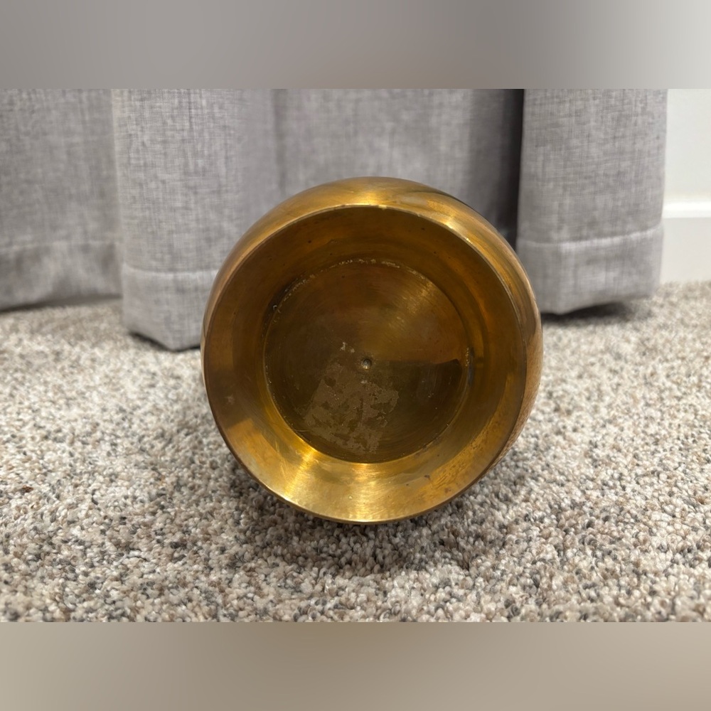 Elegant Vintage Brass Water Pitcher/Vase Solid Brass - Picture 7 of 8